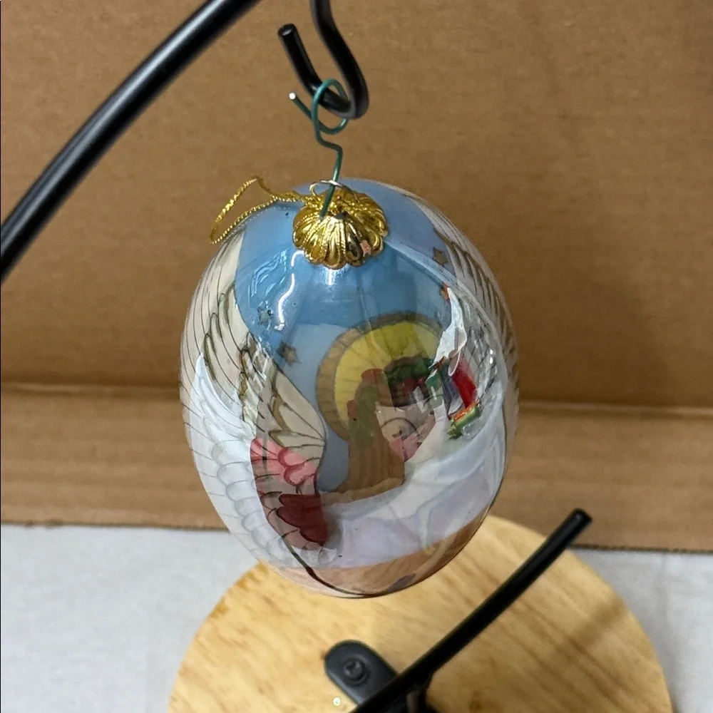 ⭐️Pier 1 Imports 2009 Li Bien Hand Painted Mouth Blown Glass Angel Drop Ornament